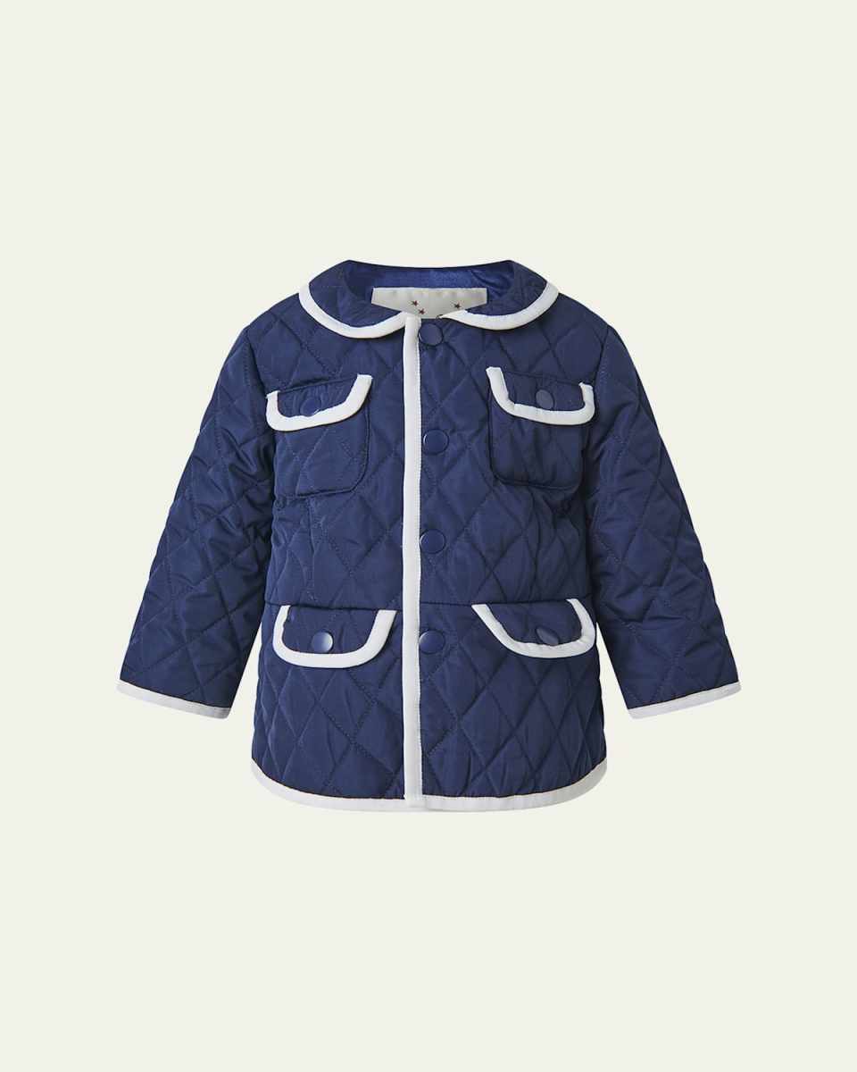 Girl's Two-Tone Quilted Jacket, Size 6M-24